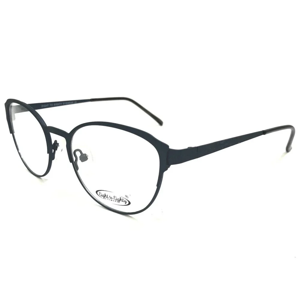 Eight to Eighty Eyeglasses Frames FANNY PEARL GRAY Blue Round Cat Eye 49-17-135